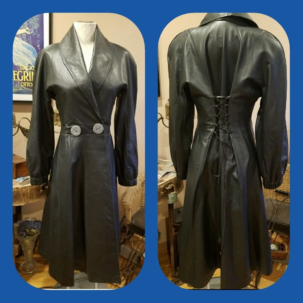 🌹Steam Punk Leather Trench Coat🛍